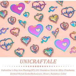 32 pendentif en acier inoxydable et alliage plaqué ionique (IP) 201 pour la Saint-Valentin&nbsp;STAS-UN0039-03