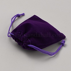 Sacchetti regalo con coulisse di gioielli in velluto&nbsp;ABAG-WH0052-01B-04
