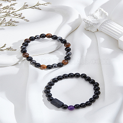 Bracelets extensibles naturels de pierres précieuses mélangées&nbsp;BJEW-LP0001-25E