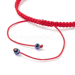Malocchio in resina e braccialetto di perline intrecciate in lega&nbsp;BJEW-JB08494-03
