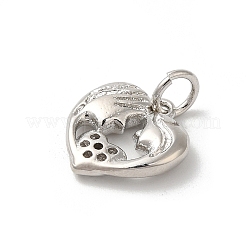 Pendentifs en laiton plaqué zircone cubique transparent pour la saint-valentin&nbsp;KK-Z056-12P