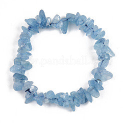 Bracelets extensibles à perles unisexes en aigue-marine naturelle&nbsp;BJEW-S143-55