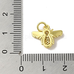 Pendenti con pavé di zirconi cubici in vero ottone placcato oro 18k&nbsp;KK-M283-04C-01