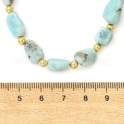 Colliers de perles en larimar naturel et laiton pour femmes&nbsp;NJEW-JN06619