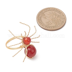 Fingerringe aus natürlichen Karneolperlen&nbsp;RJEW-TA00210-01
