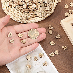 1400 Stück 2 Stile Herz Holz Bastelbedarf&nbsp;WOOD-GL0001-23
