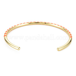 Verdrehter Armreif aus Messing mit Emaille&nbsp;BJEW-T020-02B-NF