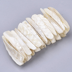 Eau douce shell perles bracelets extensibles&nbsp;BJEW-S278-006B