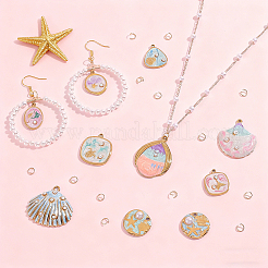 10 pendentif en acier inoxydable 304 émaillé&nbsp;STAS-GA0002-29