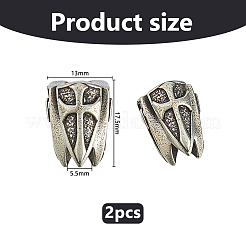 2 pièce de perles européennes en laiton&nbsp;KK-DC0005-18AS