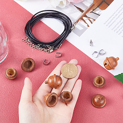 DIY-Set zur Herstellung einer Halskette mit Eichel-Medaillon&nbsp;WOOD-SC0001-59B