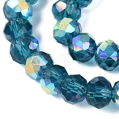 Brins de perles rondelles en verre transparent plaqué couleur AB&nbsp;EGLA-T029-4mm-10G