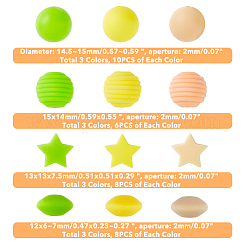 12 stile perle focali in silicone ecologiche per uso alimentare&nbsp;SIL-HY0001-06