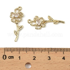 Pendentifs avec zircon cubiques à micro-pavés en laiton&nbsp;KK-C107-09A-G