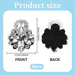 Accessoires de broderie en strass de verre à coudre&nbsp;PATC-WH0021-070F
