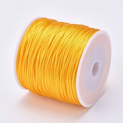 Rundes Nylon-Satin-Rattenschwanzkordel&nbsp;LS-NWIR-WH0009-15A-05