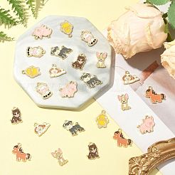 24 pièces 8 styles pendentifs en émail en alliage de zinc&nbsp;ENAM-FS0004-05