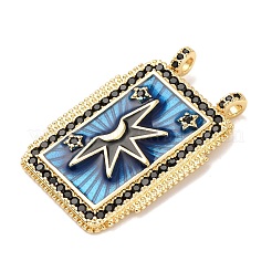 Pendentifs avec zircon cubiques à micro-pavés en laiton&nbsp;KK-K408-72G-02