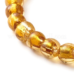 Bracciali elasticizzati con perline di vetro in lamina d'argento fatti a mano&nbsp;BJEW-JB06464-03