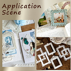 4 Set mit 4 Scrapbooking-Papierblöcken im Retro-Stil mit geprägtem Rahmen.&nbsp;DIY-CP0012-61