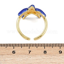 Anelli polsino regolabili in ottone smaltato per donna&nbsp;RJEW-G357-01L