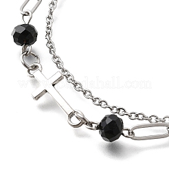 Bracelets multicouches en acier inoxydable 304 avec câble et chaîne trombone&nbsp;BJEW-JB12331-01