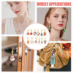 Décorations de pendentif en alliage d'émail sur le thème de noël&nbsp;HJEW-GO00040