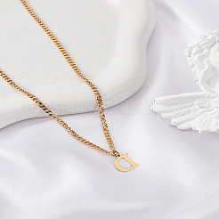 1 collar con colgante de letra de acero inoxidable 304&nbsp;NJEW-LP0001-33D-G