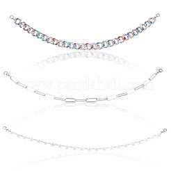 1 ensemble de 3 styles de chaîne de chapeau en fer avec fermoir mousqueton&nbsp;HJEW-CN0001-31A