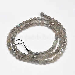Facettiert rund Natur Labradorit Perlenstränge&nbsp;G-F289-09