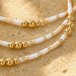 Stretch-Armband-Sets aus Messing- und Glasperlen für Damen&nbsp;BY1958