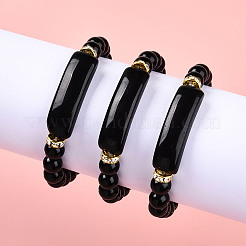 Perles naturelles obsidienne étirer bracelets&nbsp;BJEW-T022-04A
