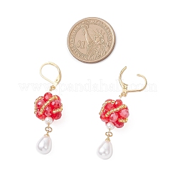 Orecchini a leva con goccia in vetro&nbsp;EJEW-MZ00531-05