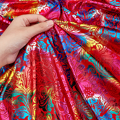 Bronzierendes Polyestergewebe mit Phönix-Blumenmuster&nbsp;DIY-WH0032-98B