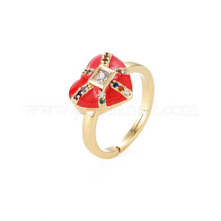 Anelli regolabili in ottone con micro pavé di zirconi cubici colorati&nbsp;RJEW-S044-163-NF