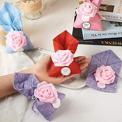 20 Stück 4 Farben Polyester Ramie Mischgarn Schmuck Kordelzug Geschenktüten&nbsp;ABAG-BT0001-05
