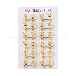 Boucles d'oreilles créoles papillon en acier inoxydable 201 avec placage sous vide PVD&nbsp;EJEW-Q002-04G