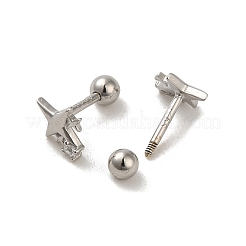 925 Ohrringe aus Sterlingsilber mit Mikropavé-Kubikzirkonia für Damen&nbsp;EJEW-E307-03P