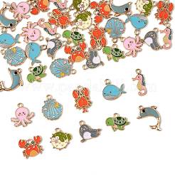 40 pendentif en alliage émaillé avec 10 styles d'animaux marins&nbsp;ENAM-FS0003-31