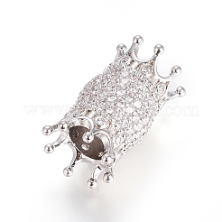 Messing Mikro ebnen Zirkonia European Beads&nbsp;ZIRC-G166-46