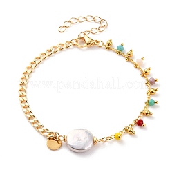 Natürliche Barockperle Keshi Perle Link Armbänder&nbsp;BJEW-JB05803
