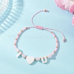 Braccialetti di perline intrecciate con quarzo rosa naturale e perline rotonde Toho per San Valentino da donna&nbsp;BJEW-MZ00244-02