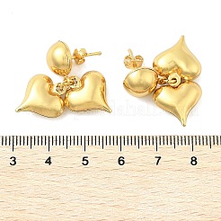 Pendientes colgantes de acero inoxidable 304 con forma de corazón&nbsp;EJEW-A125-48G