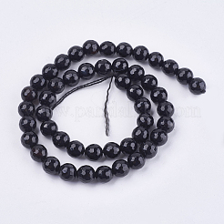 Brin de perles rondes en onyx noir naturel&nbsp;X-G-L084-8mm-20