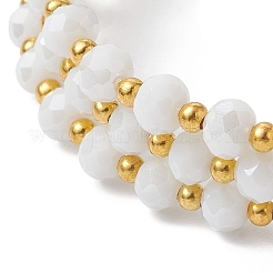 Armband im Wickelstil aus Glasrondellperlen&nbsp;BJEW-JB09965-01