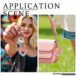 Porte-clés en résine en forme de cœur avec papillon&nbsp;KEYC-TADJ0001-01F