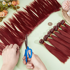 Kunststoff lange gerade Frisur Puppe Perücke Haare&nbsp;DIY-WH0656-99B