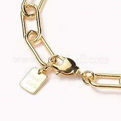Messing Büroklammer Kette Armbänder&nbsp;BJEW-H537-10G