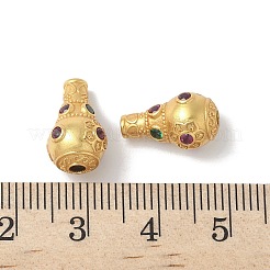 Mattgoldfarbene 925 Sterlingsilber-Pavé-Zirkonia-Guru-Perlen mit 3 Löchern&nbsp;STER-R014-03G