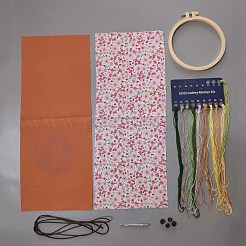 DIY-Stickerei-Blumen-Brawstring-Taschenherstellungs-Kit&nbsp;DIY-WH0410-91C